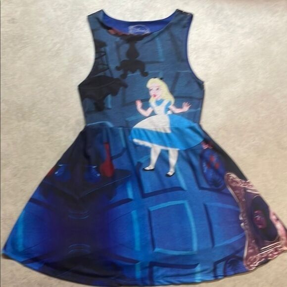 Disney Alice in Wonderland Stretch Knit Dress Sz M - Picture 1 of 10